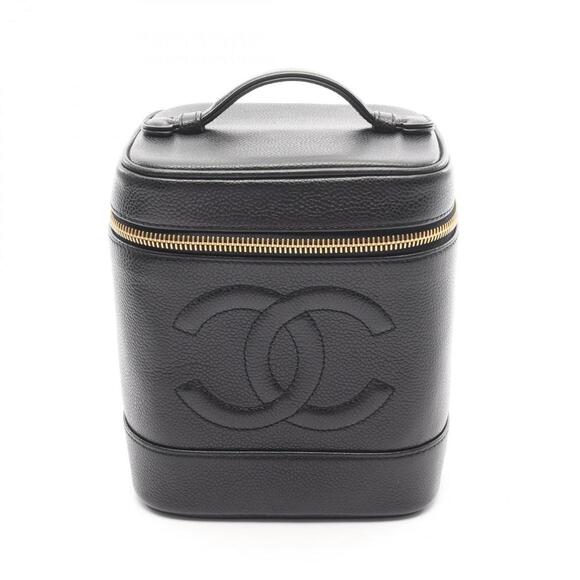 CHANEL Black Caviar Leather Logo Vanity Bag - Picture 1 of 7